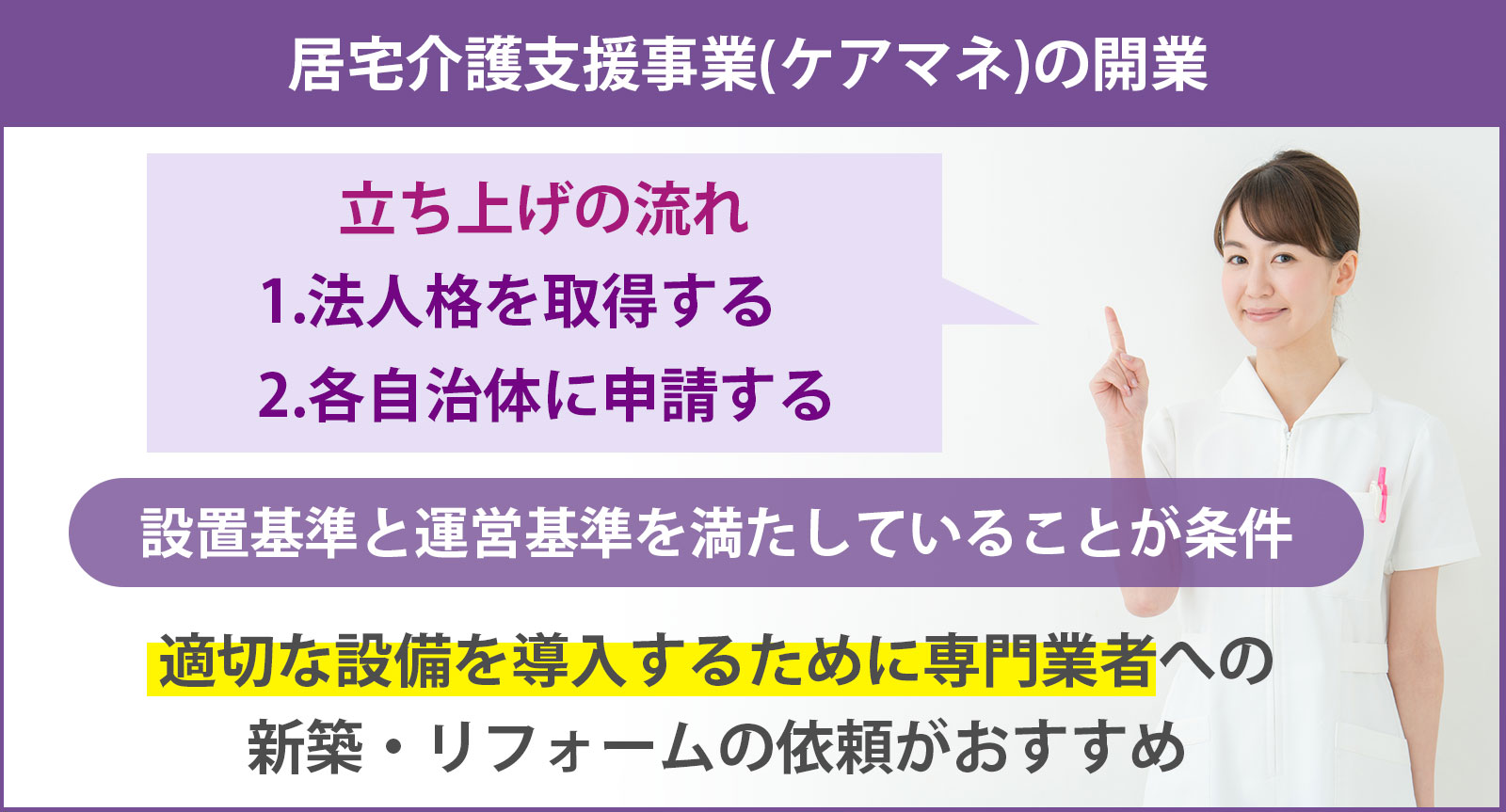 居宅介護支援事業(ケアマネ)の開業・立ち上げの流れ｜必要書類や設備・運営基準も解説